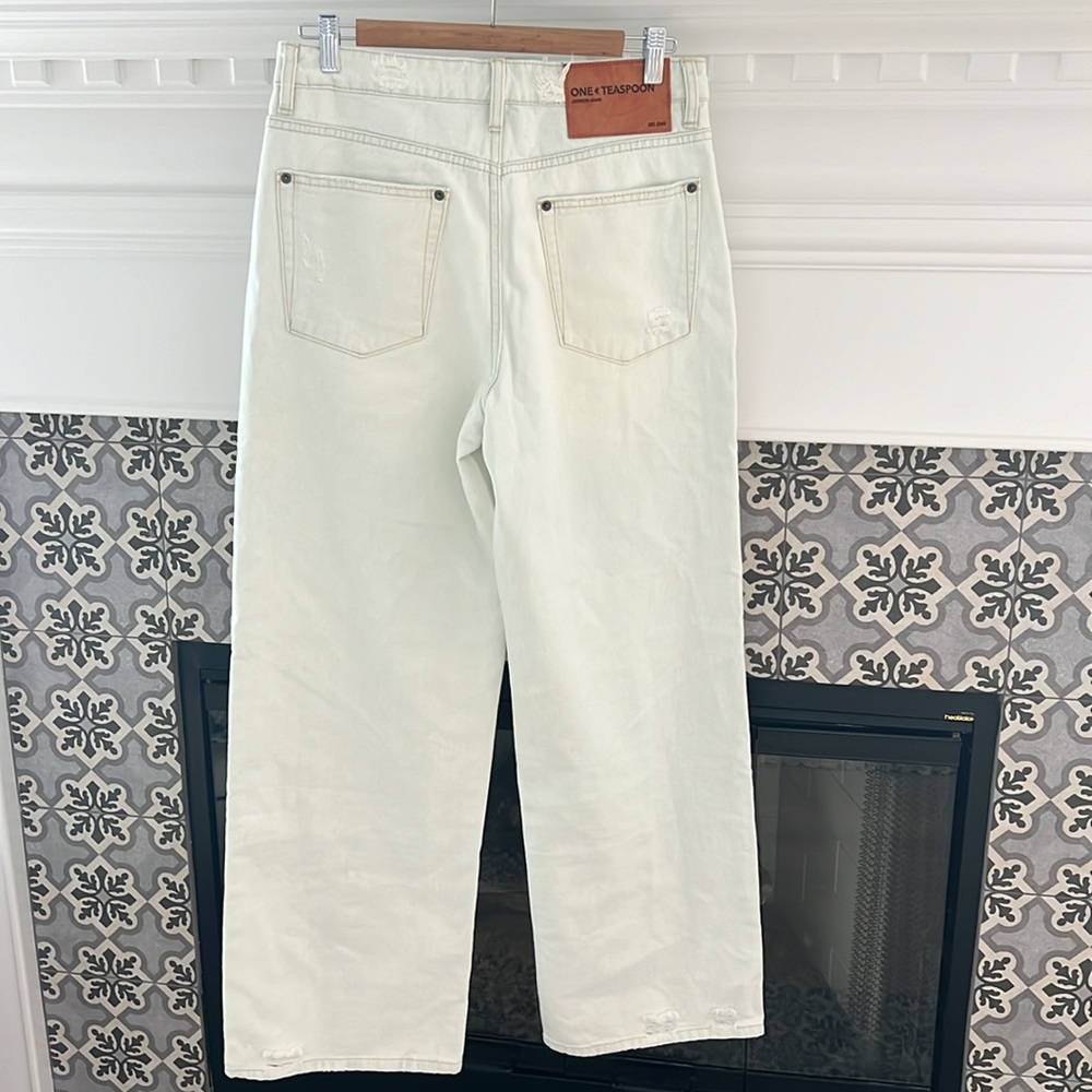Free People One Teaspoon Jackson Mid Waist Wide Leg Denim Jeans Le Surf 90s - Picture 10 of 11